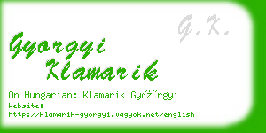 gyorgyi klamarik business card